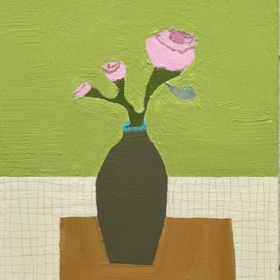 Ellen Rolli Vessel with Soft Roses 12x9