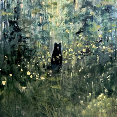 Rebecca Kinkead Black Bear with Ferns 31.5x23.5