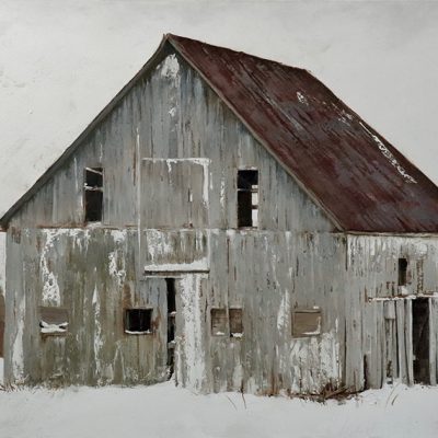 'Williamston winter barn', oil on canvas, 36x48in, 2024